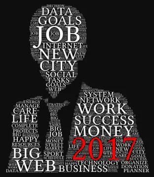 Business 2017 word cloud concept Stockillustratie