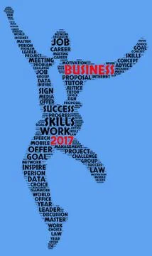 Business 2017 word cloud concept Stockillustratie