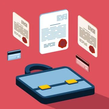 Business 3d documents concept Stock Illustration