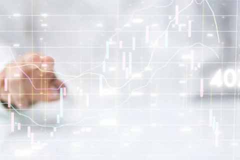 A Business 3d intelligence. Diagram - Graph Stock Trading, Investment dashboa Stock Photos
