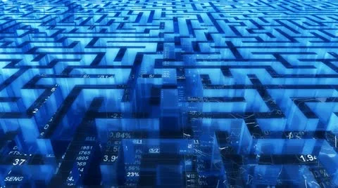 Business 3d maze Stock Footage 12424005