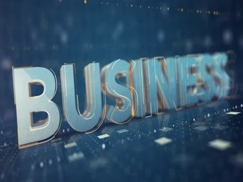 Business 3D text animation Stock Footage 77691278