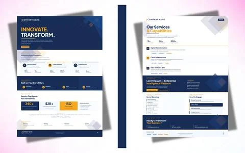 Business A4 Flyer Set Vector Corporate Promotional Design Stock Illustration