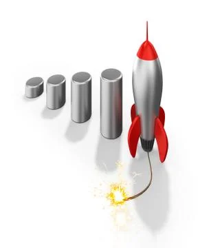 Business Acceleration with Rocket Launch Stock Illustration