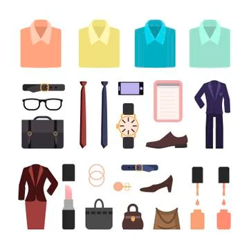 Business accessories and elements Stock Illustration