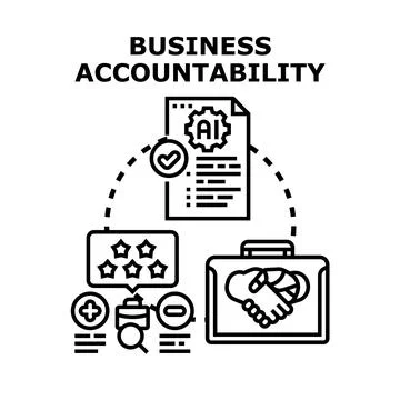 Business accountability process with ai evaluation and rating Stock Illustration