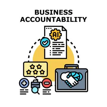 Business accountability process with ai evaluation and rating Stock Illustration
