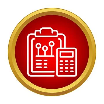 Business accounting data analysis and financial report icon Ilustración de archivo