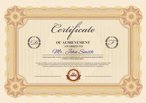 Business achievement certificate vector template イラスト素材