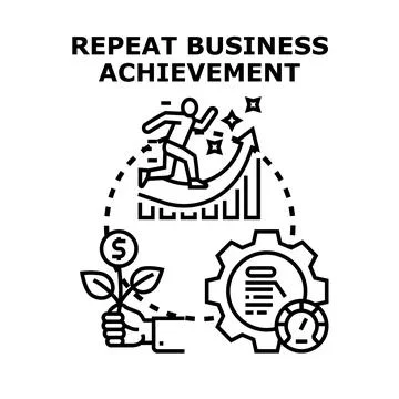 Business achievement developing growth and customer retention Ilustração Stock