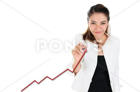 Business achievement present by increasing graph Stock Illustration