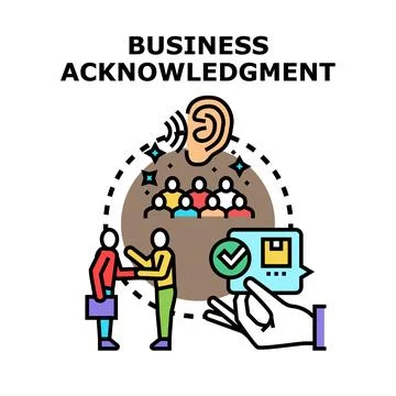 Business acknowledgment concept presenting agreement and listening with team Stock Illustration