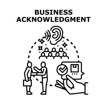 Business acknowledgment concept presenting agreement and listening with team Stock Illustration
