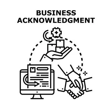 Business acknowledgment concept receiving deal or thanks Stock Illustration