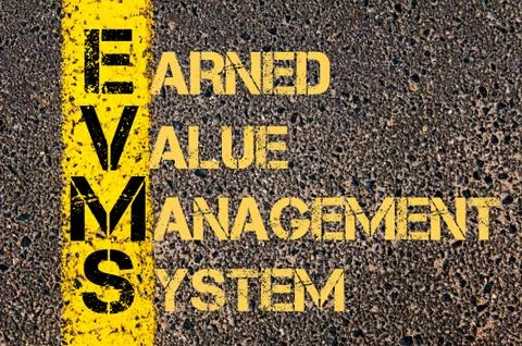 Business Acronym EVMS as Earned Value Management System Stock Illustration