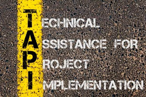 Business Acronym TAPI as Technical Assistance For Project Implementation  Stock Photos