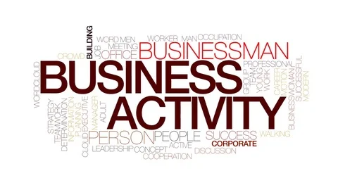 Business activity animated word cloud, text animation. Kinetic typography. Stock Footage 72752865