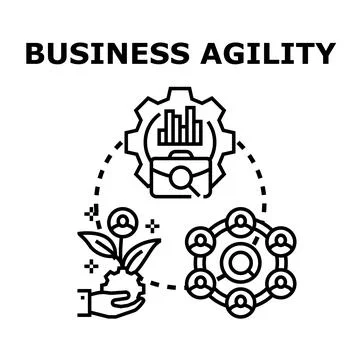 Business agility concept developing successful flexible strategy Stock Illustration