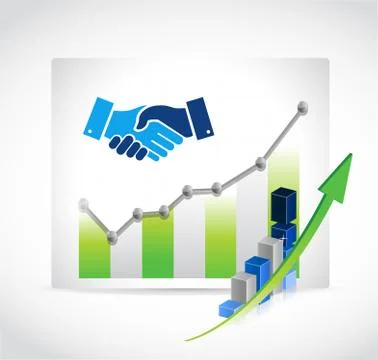 Business agreement handshake graph concept Stock Illustration