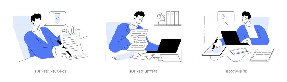 Business agreements abstract concept vector illustrations. Stock Illustration
