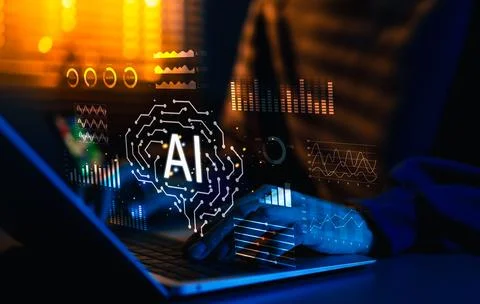 Business AI and Data Analytics Concept. Stock Photos