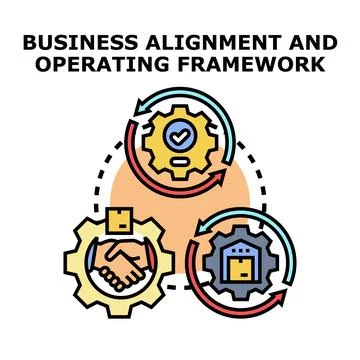 Business alignment operating framework with workflow process イラスト素材