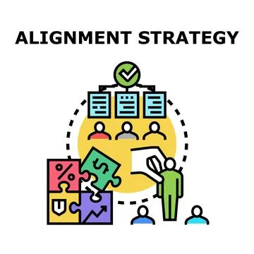 Business alignment strategy concept connecting goals and people Stock Illustration