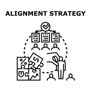Business alignment strategy concept connecting goals and people Stock Illustration