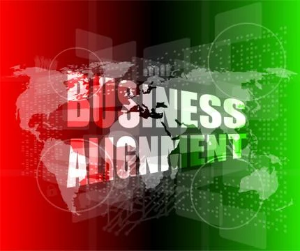 Business alignment words on touch screen interface Stock Illustration