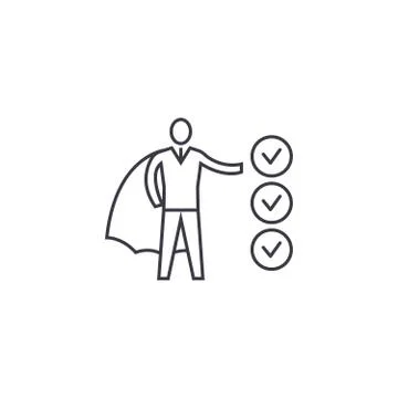 Business ambition vector line icon, sign, illustration on background, editable Stock Illustration