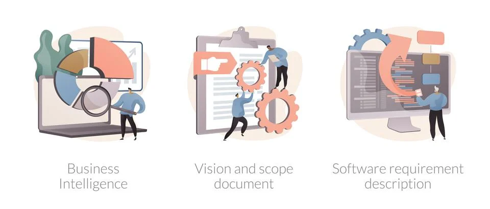 Business analysis abstract concept vector illustrations. Stock Illustration