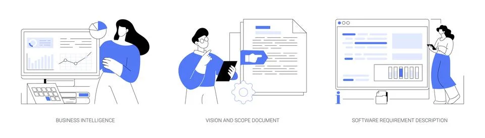 Business analysis abstract concept vector illustrations. 스톡 일러스트