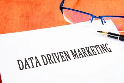 Business analysis and strategy as concept. DATA DRIVEN MARKETING text an insc Stock Photos