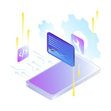 Business Analysis App Development Illustration Stock-Illustration