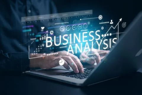 Business analysis chart KPI Data icon technology Foto stock