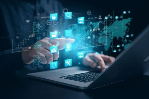Business analysis chart KPI Data icon technology Stock Photos