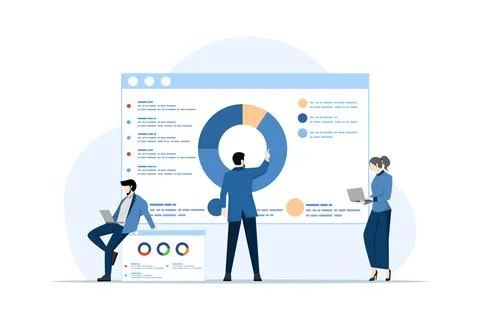 Business analysis concept, SEO optimization infographics. 스톡 일러스트