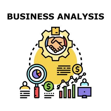 Business analysis concept visualizing data processing and strategy イラスト素材
