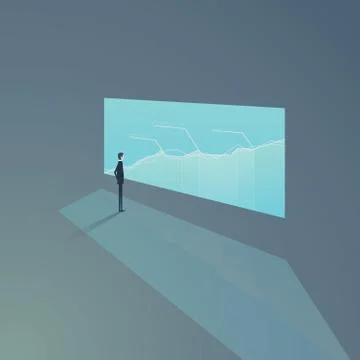 Business analysis design with speech bubble and standing men near table with Stock Illustration