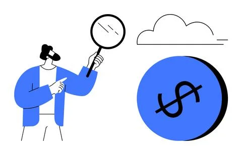Business analysis, finance, cloud computing, digital economy, data exploratio 스톡 일러스트