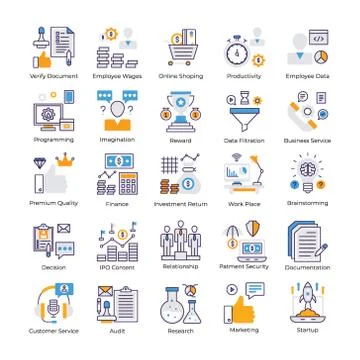 Business Analysis Flat Vectors Set Stock-Illustration