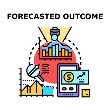 Business analysis forecasting future outcome success prediction Stock Illustration