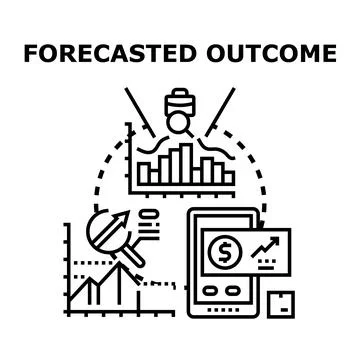 Business analysis forecasting future outcome success prediction Stock Illustration