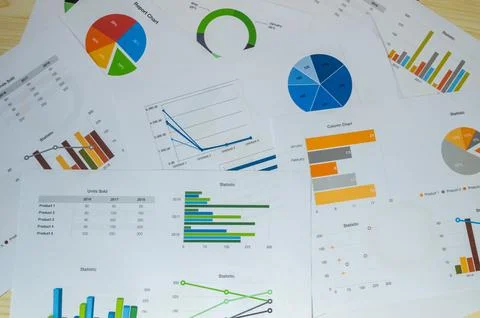 Business analysis graphs Stock Photos
