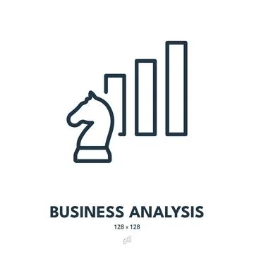 Business Analysis Icon. Analytics, Chart, Growth. Editable Stroke Stock Illustration