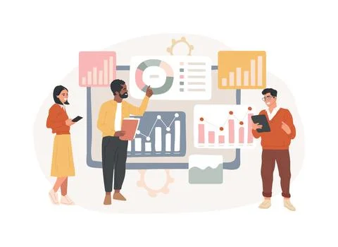 Business analysis isolated concept vector illustration. Ilustración de archivo