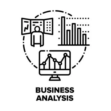 Business Analysis Market Vector Concept Black Illustrations 스톡 일러스트