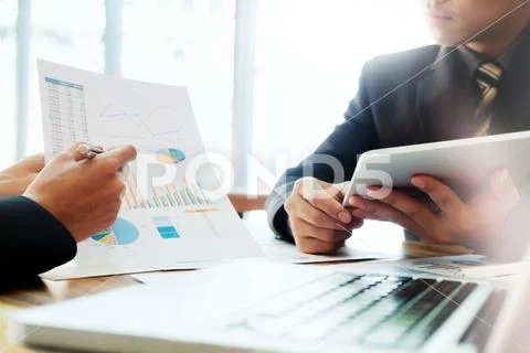 Business analysis meeting training team. Stock Photos