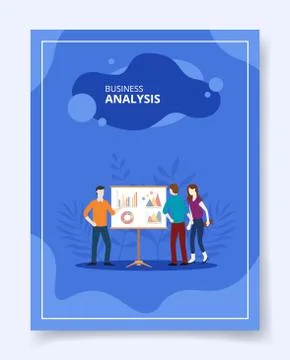 Business analysis people analytic chart diagram on screen for template of Stock Illustration