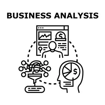 Business analysis process understanding and data visualization Stock Illustration